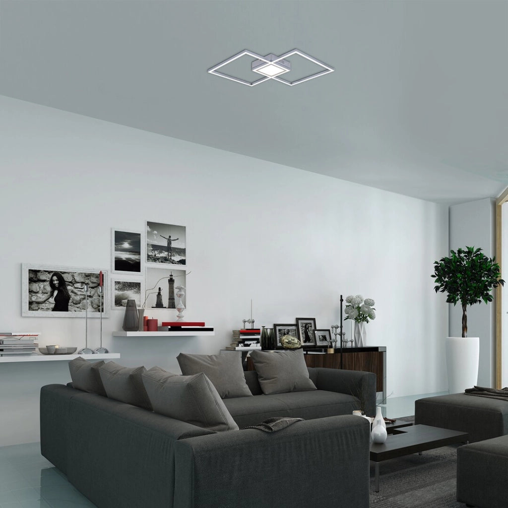 Plafoniera LED Rabalux Sirius 40W cromata quadrata 4000K