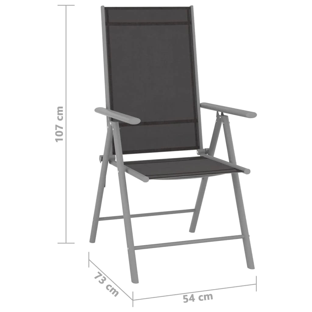 Set da pranzo da giardino per esterni 10 pezzi nero e argento 02_0013569