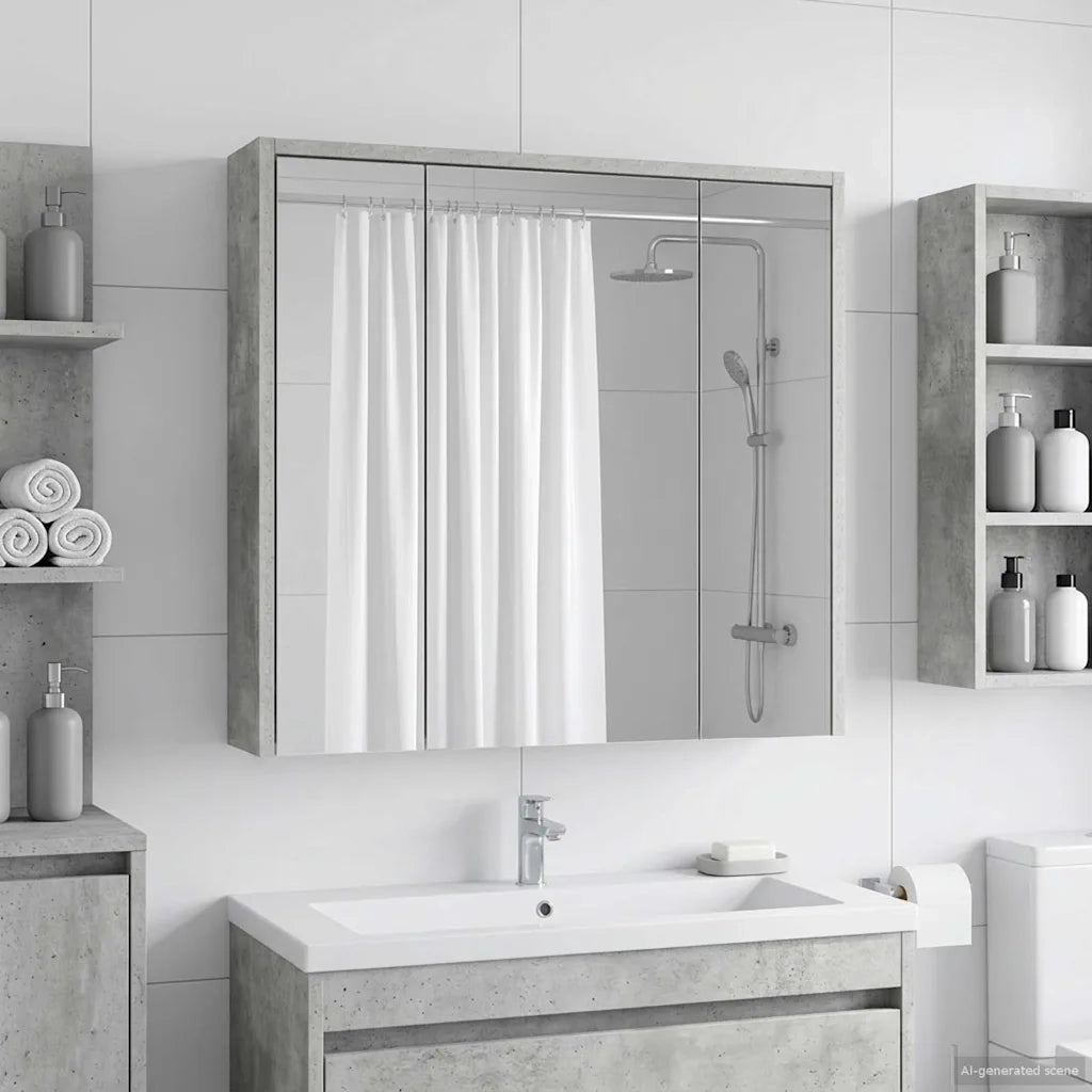 Mobiletto per specchio da bagno Grigio cemento