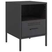 Comodino | Armadio da Notte | Mobiletto da notte Nero 36x39x50,5 cm in Acciaio