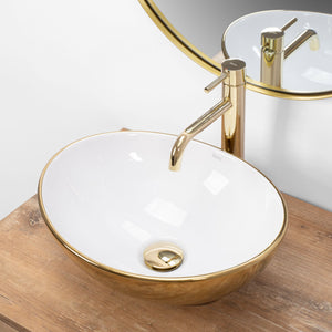 Lavabo Da Appoggio Rea Sofia Gold / White