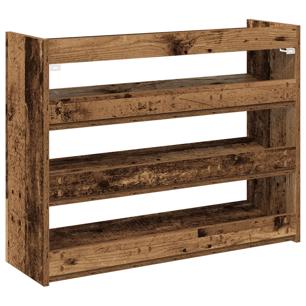 Scarpiera-Scaffale per scarpe Legno Antico 80x25x62 cm in Legno Multistrato