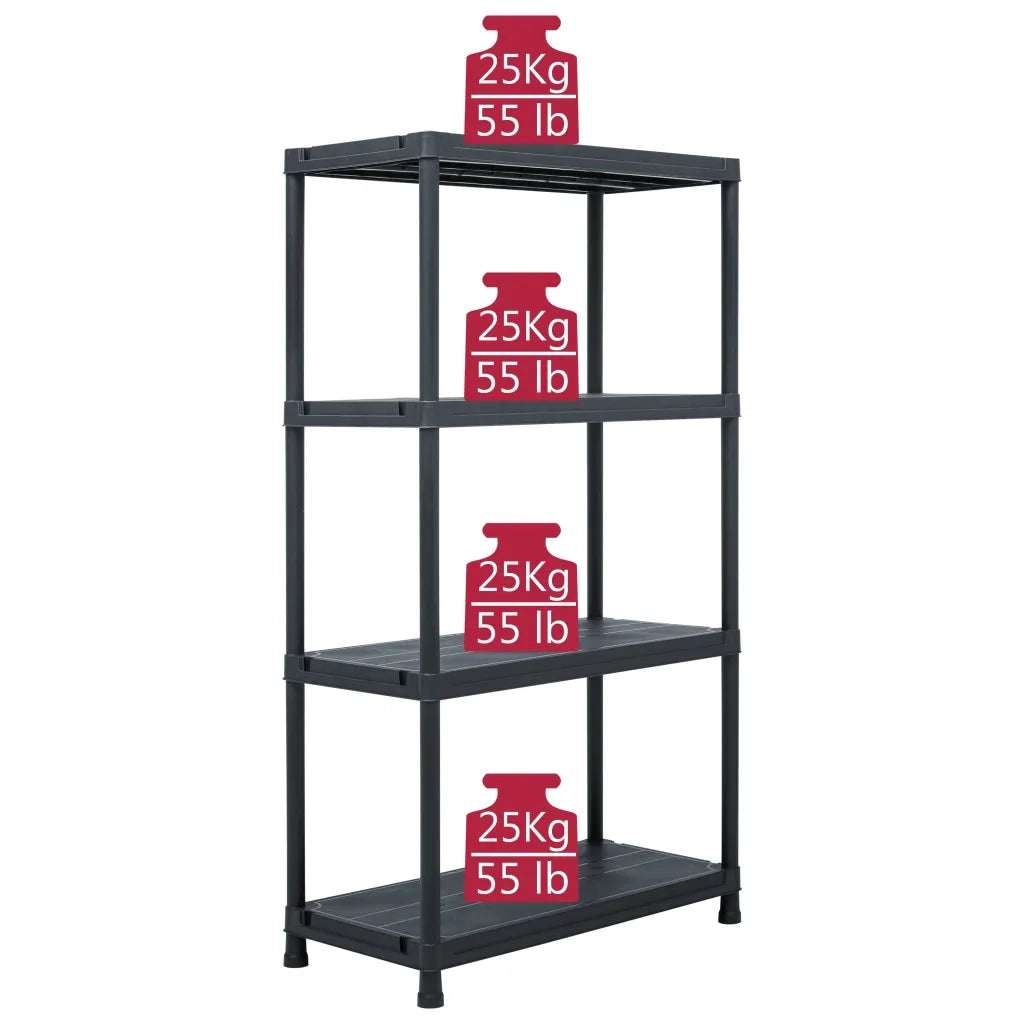 Scaffali 5 pz 60x30x138 cm Nero in Plastica CFW4118152