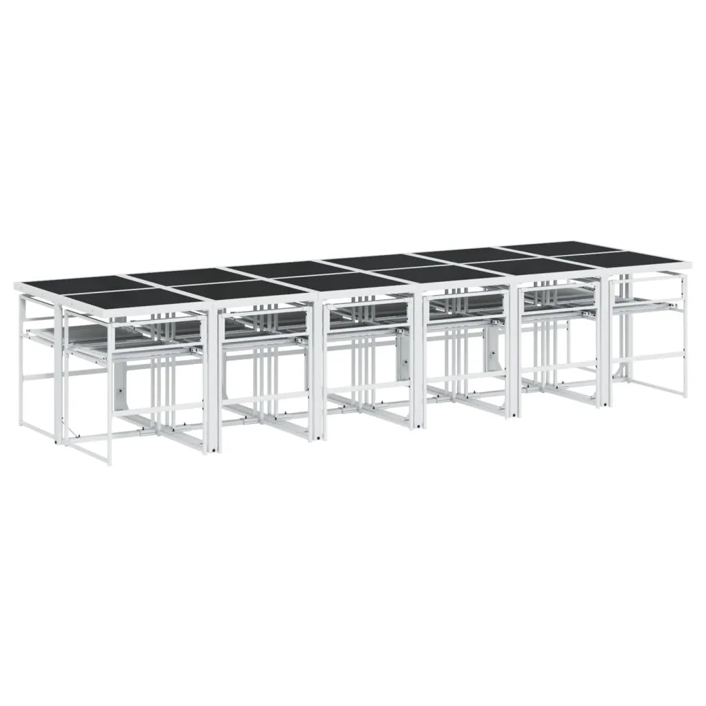 vidaXL Set da Pranzo da Giardino 13 pz con Cuscini Bianco in Textilene