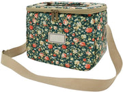 Tas a Isolamento Termico Grande, Riciclabile, con Disegno di Fiori e Cinturino Regolabile (7,5L, Blu Scuro)