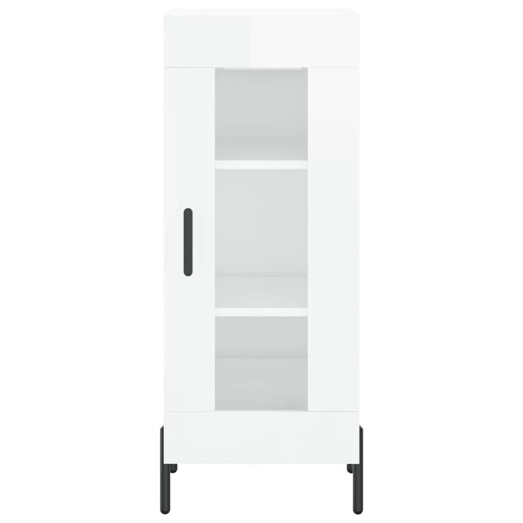 Buffet credenza cassettiera mobiletto mobile contenitore organizer per cucina soggiorno finitura lucida 34,5 x 34 x 90 cm legno ingegnerizzato bianco 02_0030593