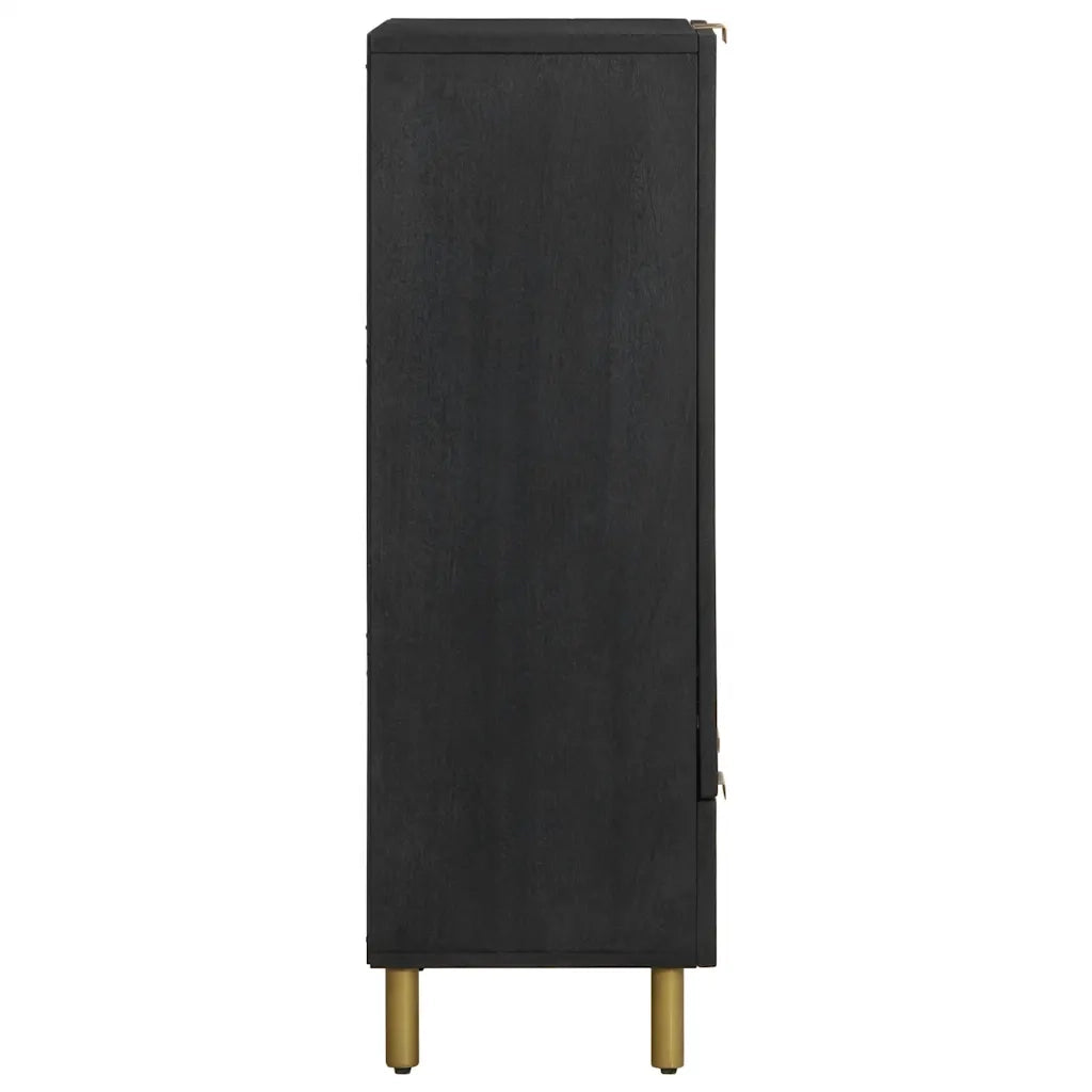 Credenza Nera 60x33x100 cm in Legno Multistrato
