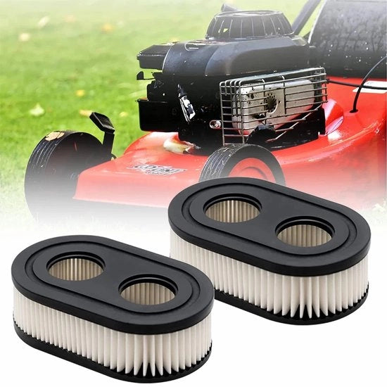 Filtro d'aria 2 pezzi - Accessori motocultore - Materiale plastico di alta qualità - Filtro d'aria ovale - Duraturo e robusto - Aumenta la durata della vita del motore - Filtro del motore