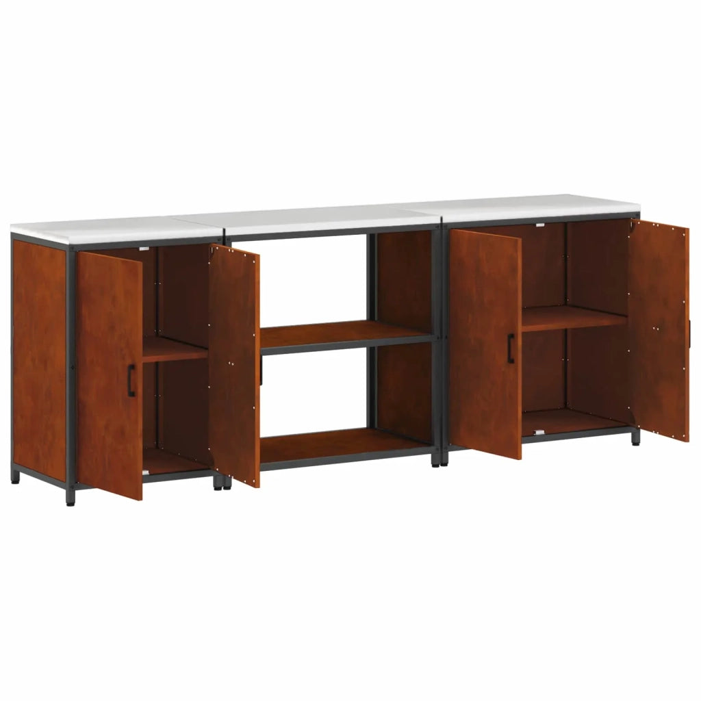 Set di Stoccaggio per Cucina con lo scaffale 3 pcs Ruggine 3392679