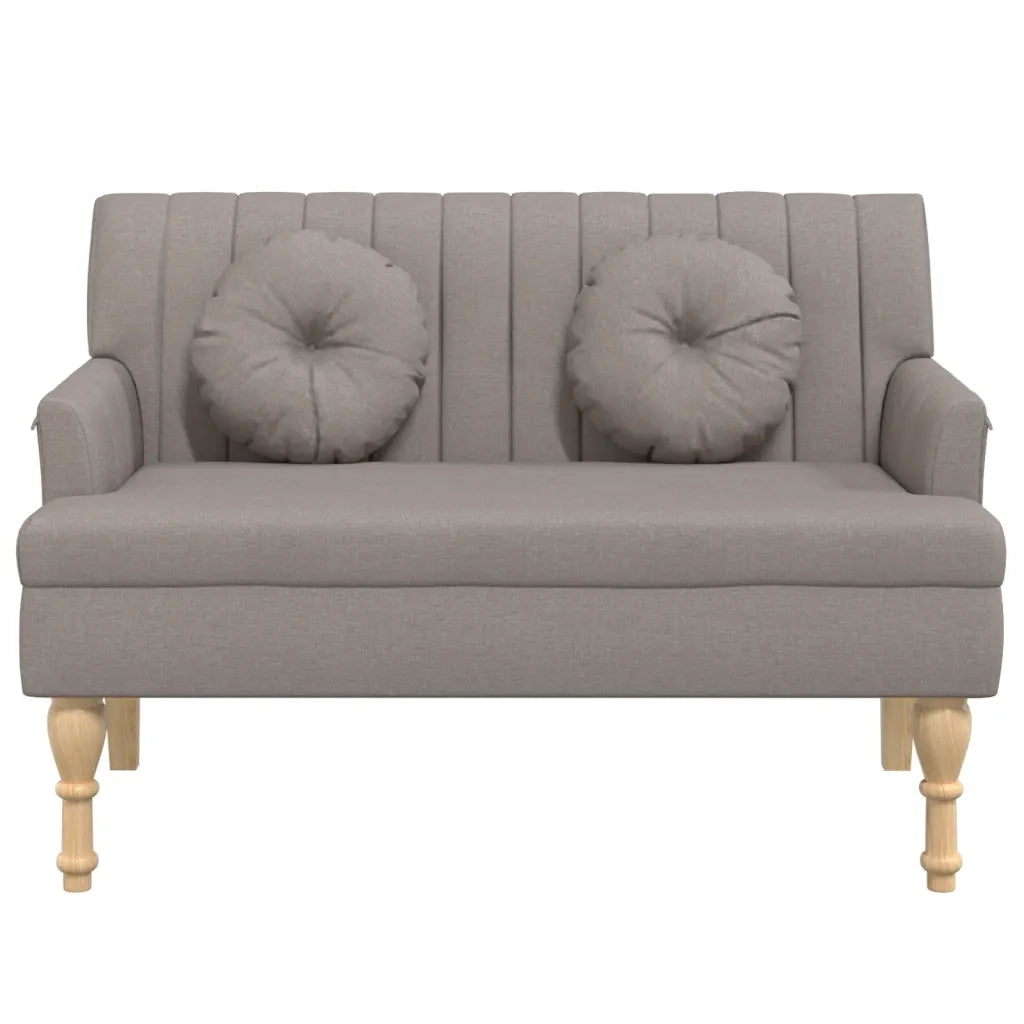 vidaXL Panca con Cuscini Tortora 113x64,5x75,5 cm in Tessuto