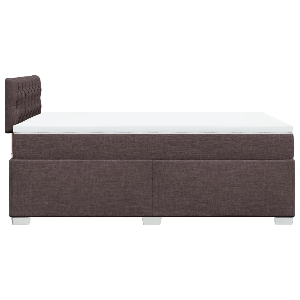 Giroletto a Molle con Materasso Marrone Scuro 120x190cm Tessuto