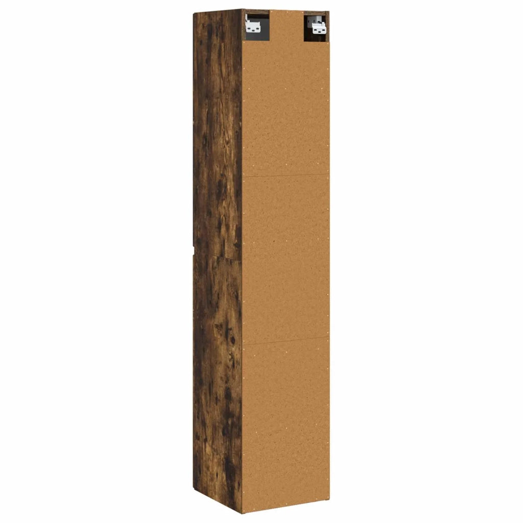Mobiletto da Bagno a Muro Rovere Fumo 33 x 34,5 x 160 cm