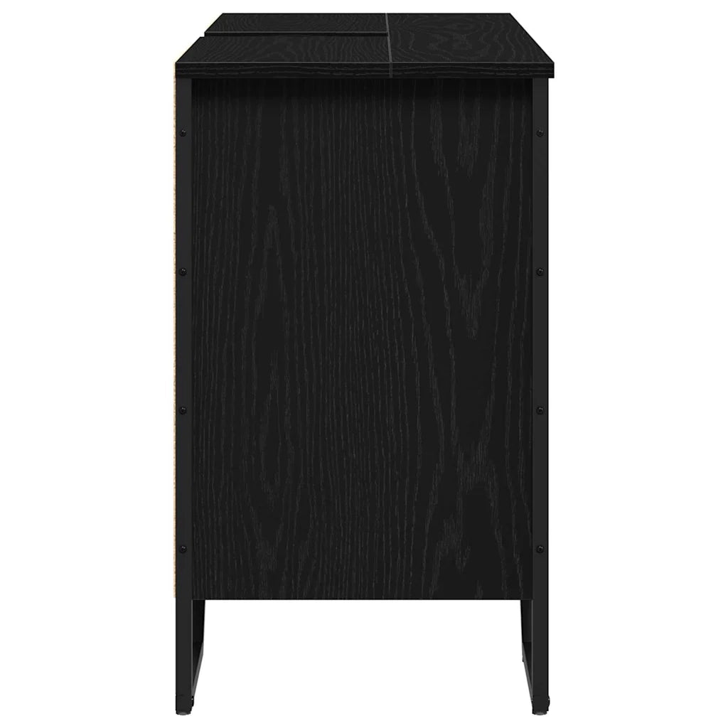 Armadio per Lavabo da Bagno Rovere Nero 91 x 35 x 60 cm 869185