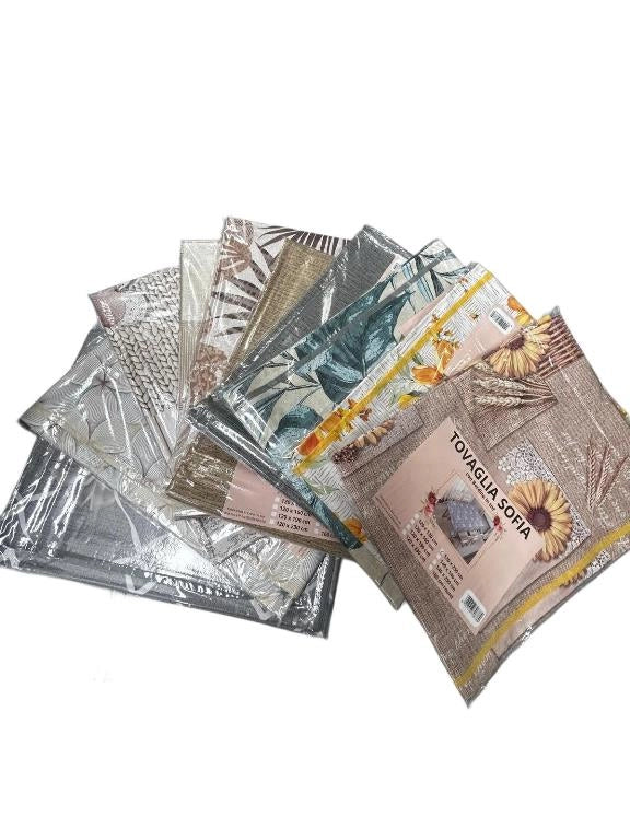 1 Pezzo Tovaglia Plastificata Quadrata Sofia 140 x 140 cm Vari Decori
