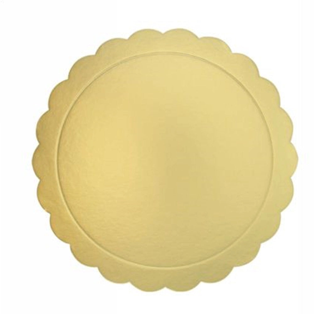 Trade Shop - Set 2 Pz Base Per Torta Rotonda Piatto Sottotorta Dorato 32 Cm Con Bordino 31165 -