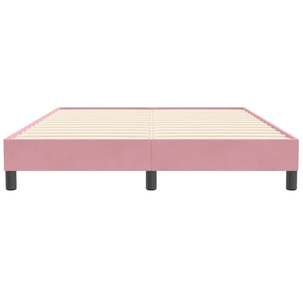 Giroletto a Molle senza Materasso Rosa 140x210 cm in Velluto 3315830