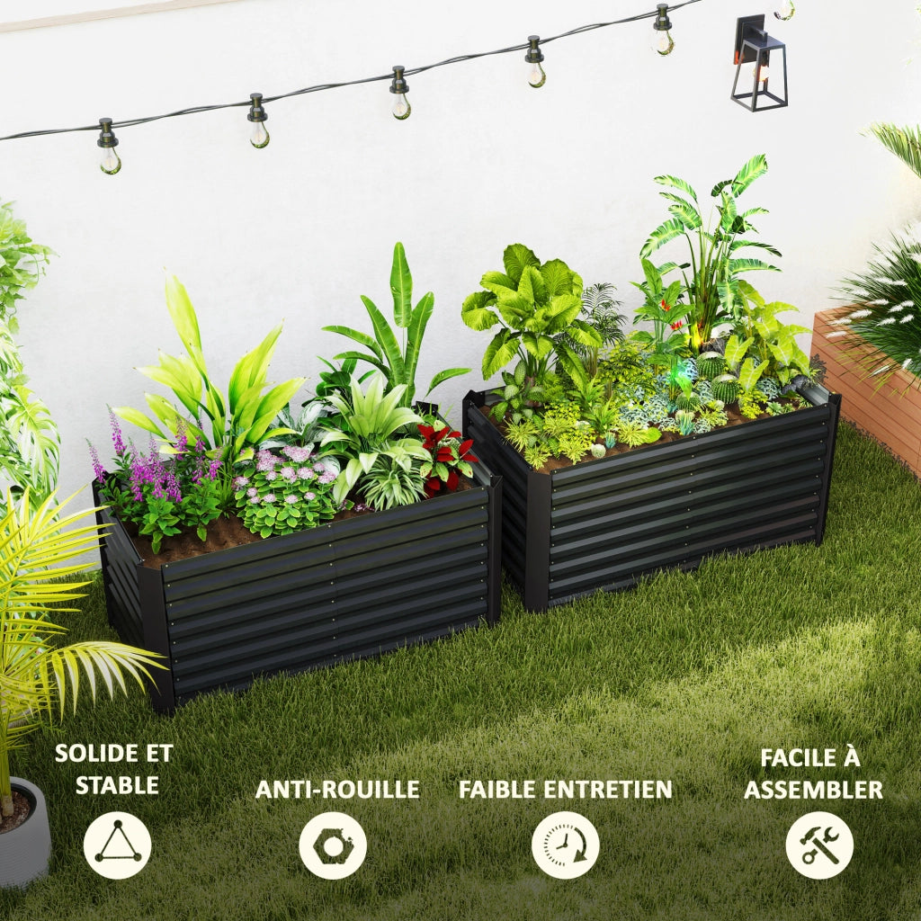 Letto da giardino in acciaio ¨C zephmum ¨C grigio scuro 120x60x60 cm