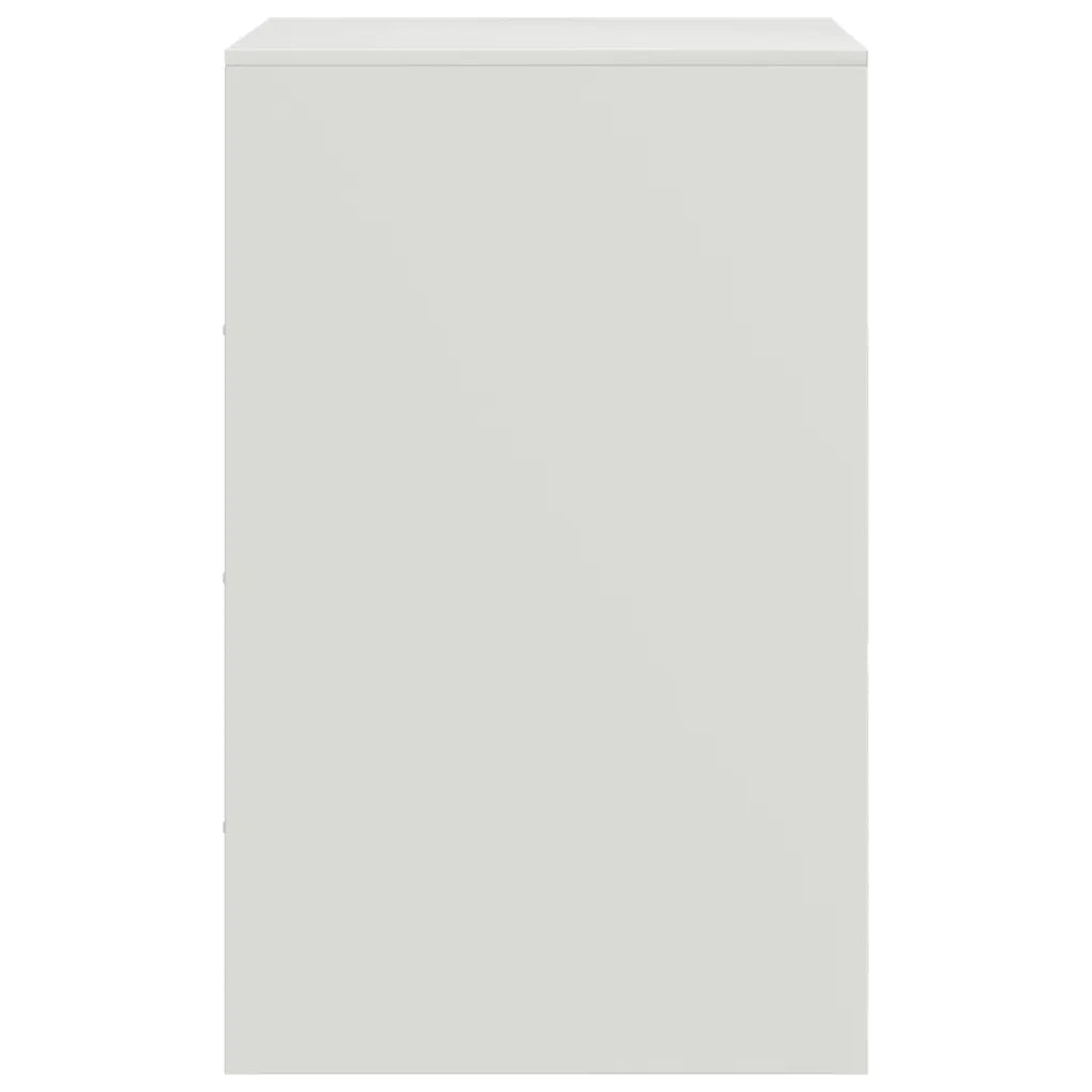 Comodino | Armadio da Notte | Mobiletto da notte Bianco 34,5x39x62 cm in Acciaio