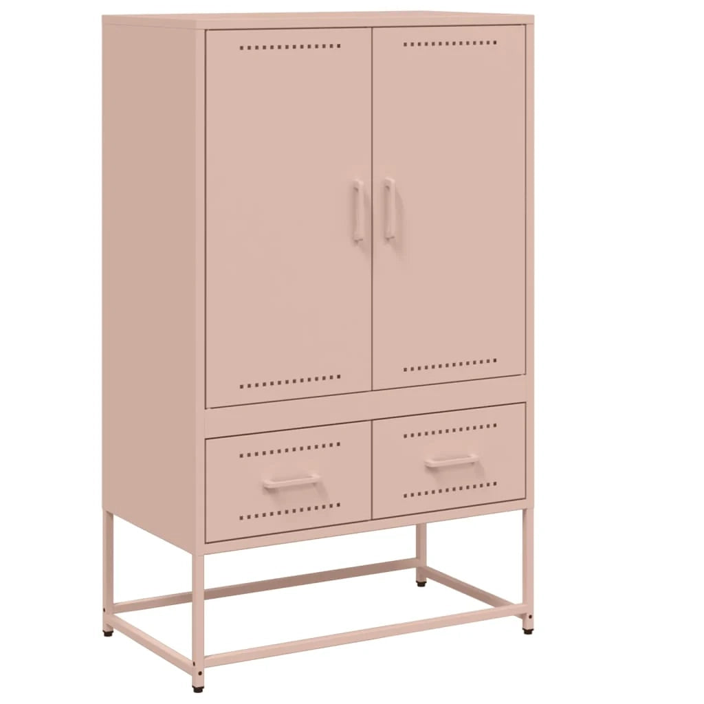 Buffet credenza cassettiera armadio mobile contenitore organizer cucina soggiorno salotto alto 68 x 39 x 111,5 cm acciaio rosa 02_0035164