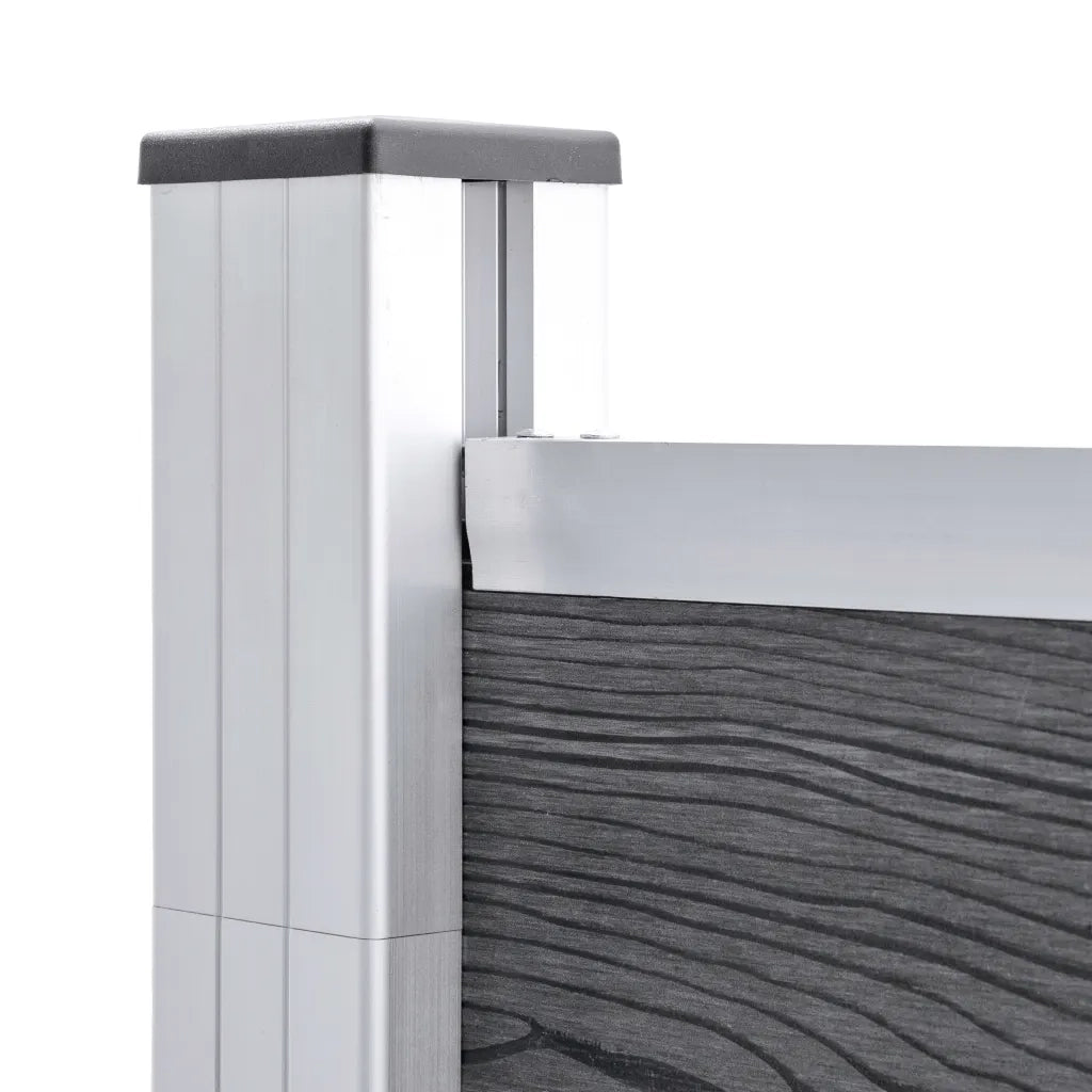 Pannelli Recinzione WPC 7 Quadrati 1 Inclinato 1311x186cm Grigi 3053239