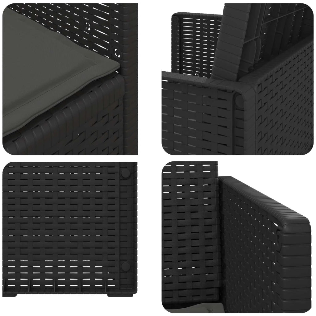 Sedie da pranzo da giardino 2 pcs Antracite PP