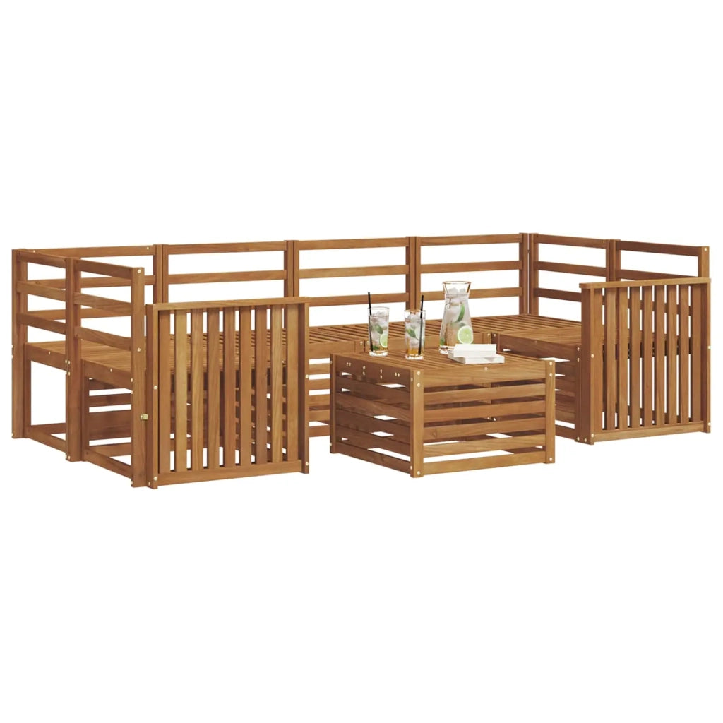 Set di divani da esterno 7 pcs Naturale