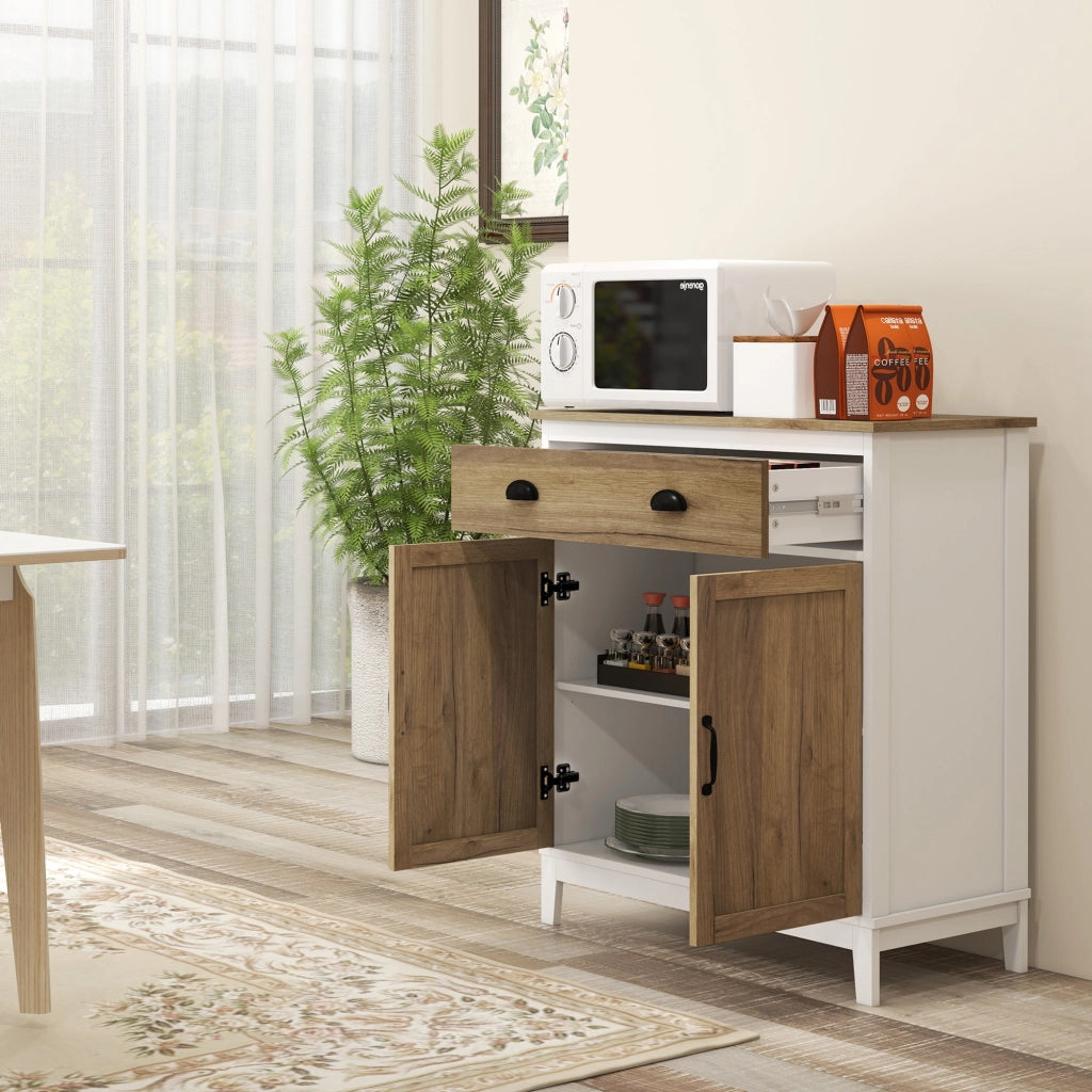 Armadio Battente con Cassetti e Ripiani ¨C Zephmum ¨C Marrone 78.5x39x89.4 cm
