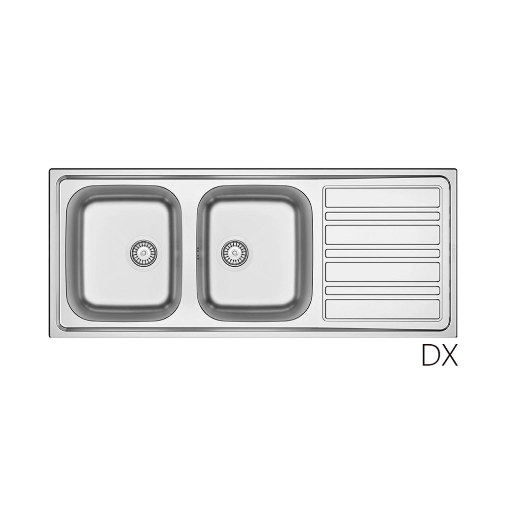 LAVELLO INCASSO IN ACCIAIO INOX MOD. LS06 CM 120X50- cm. 120 gocciolatoio sx- DH- pezzi 1