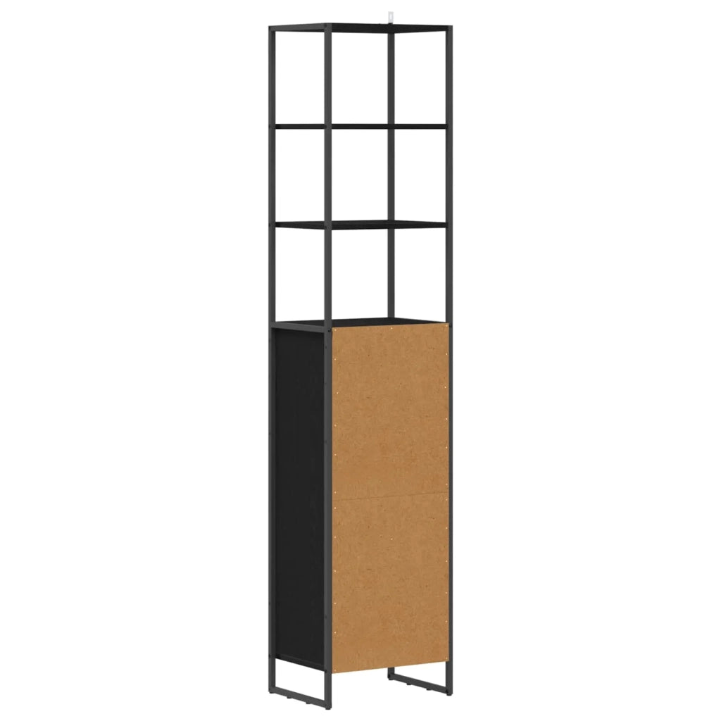 Mobile da Bagno Rovere Nero 40 x 30 x 180 cm Legno multistrato