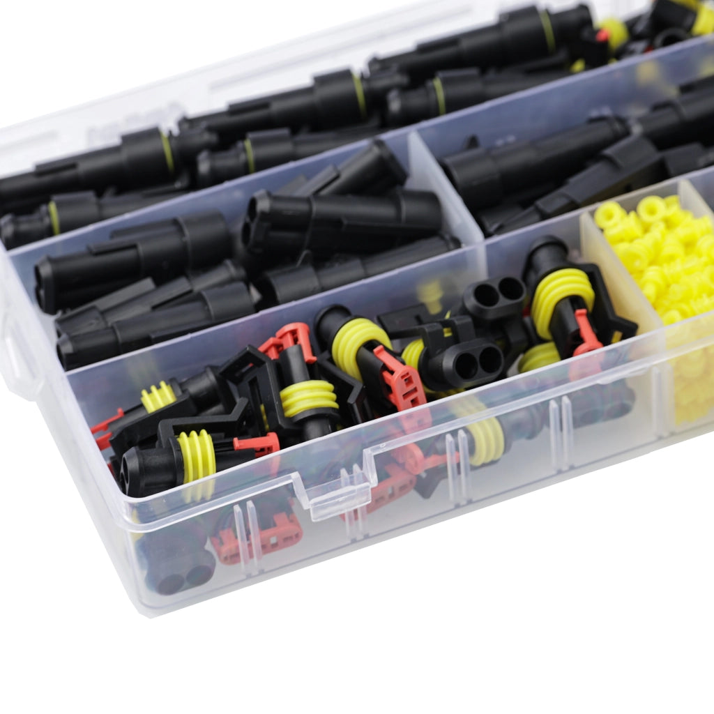 Set di Connettori Elettrici Ermetici – 352 Pezzi | Alta Qualità, IP67, 14A, 24V | Uso in Auto, Bus, Treni, Camion, Casa