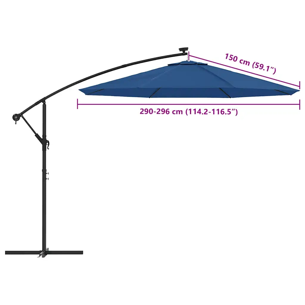 Telo di Ricambio per Ombrellone a Sbalzo Azzurro 300 cm 313808