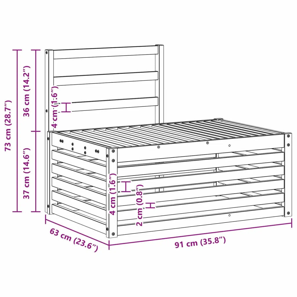 Divano da Esterno Naturale 91 x 63 x 73 cm 900504