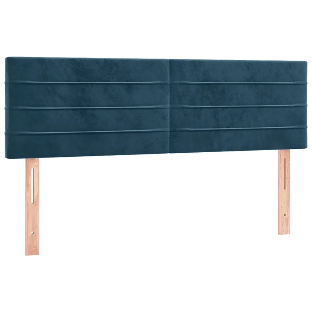 Giroletto a Molle con Materasso Blu Scuro 140x200 cm in Velluto