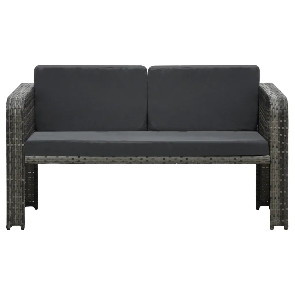 Set Divani da Giardino 4 pz con Cuscini in Polyrattan Antracite cod mxl 41029