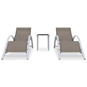 Lettini Prendisole con Tavolino 2 pz in Alluminio Grigio Talpa 310538