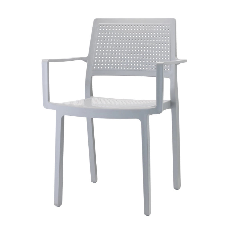 SET 4 PEZZI SEDIA EMI CON BRACCIOLI TECNOPOLIMERO MADE IN ITALY SCAB DESIGN - Grigio chiaro 82