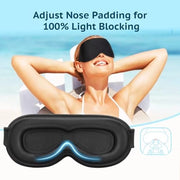 Slaapmasker 2 in 1, 100% verduisterende oogmasker per 2 pezzi, 3D oculare per uomo e donna, maschera da sonno per laterali, inclusa occhiale e valigetta (03 nero e nero)