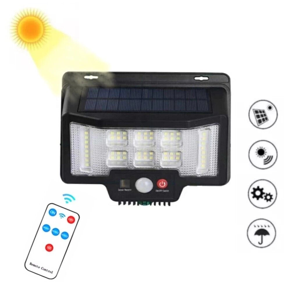 FARETTO FARO DA ESTERNO CON PANNELLO SOLARE 75 LED + 1 RGB CON TELECOMANDO TA202