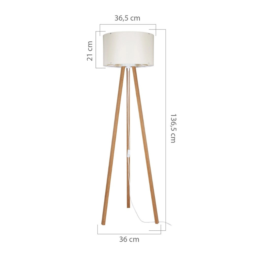Lampada da terra 36x136.5 cm rovere crema