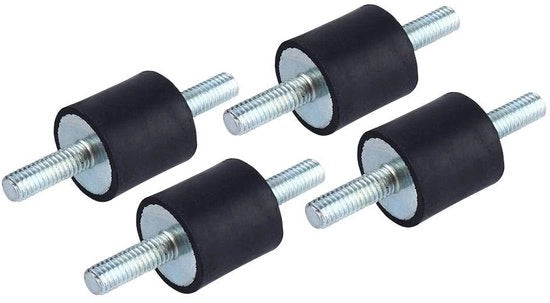 Demper per Trilling 4 pezzi - Dempers in gomma 20x20mm - Adesivo - Resistenza alla trazione >45N/mm - Demping per Apparecchiature - Stabilità sotto Carichi - Elemento Demper