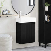 Mobile bagno con rubinetto Nero 45,5 x 22,5 x 84 cm