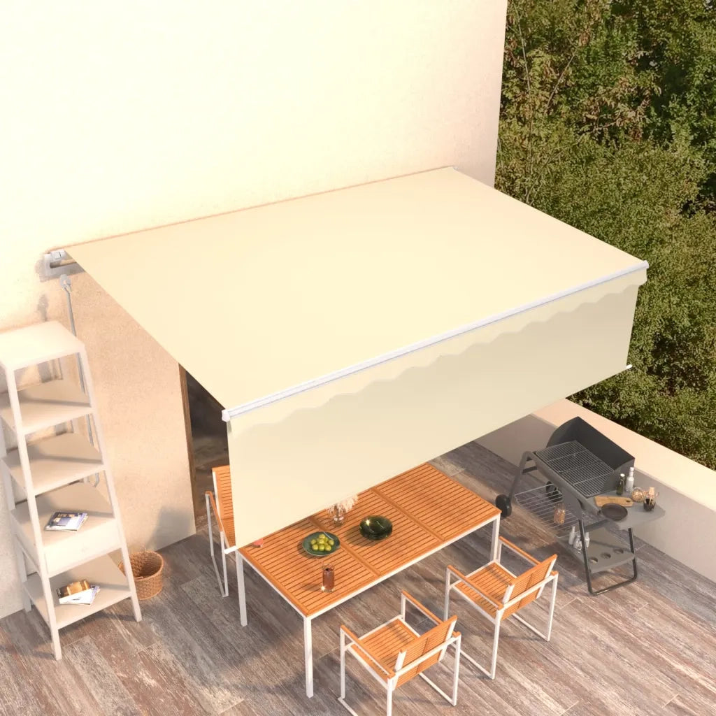 Tenda Retrattile Automatica con Parasole 5x3m Crema cod mxl 56172