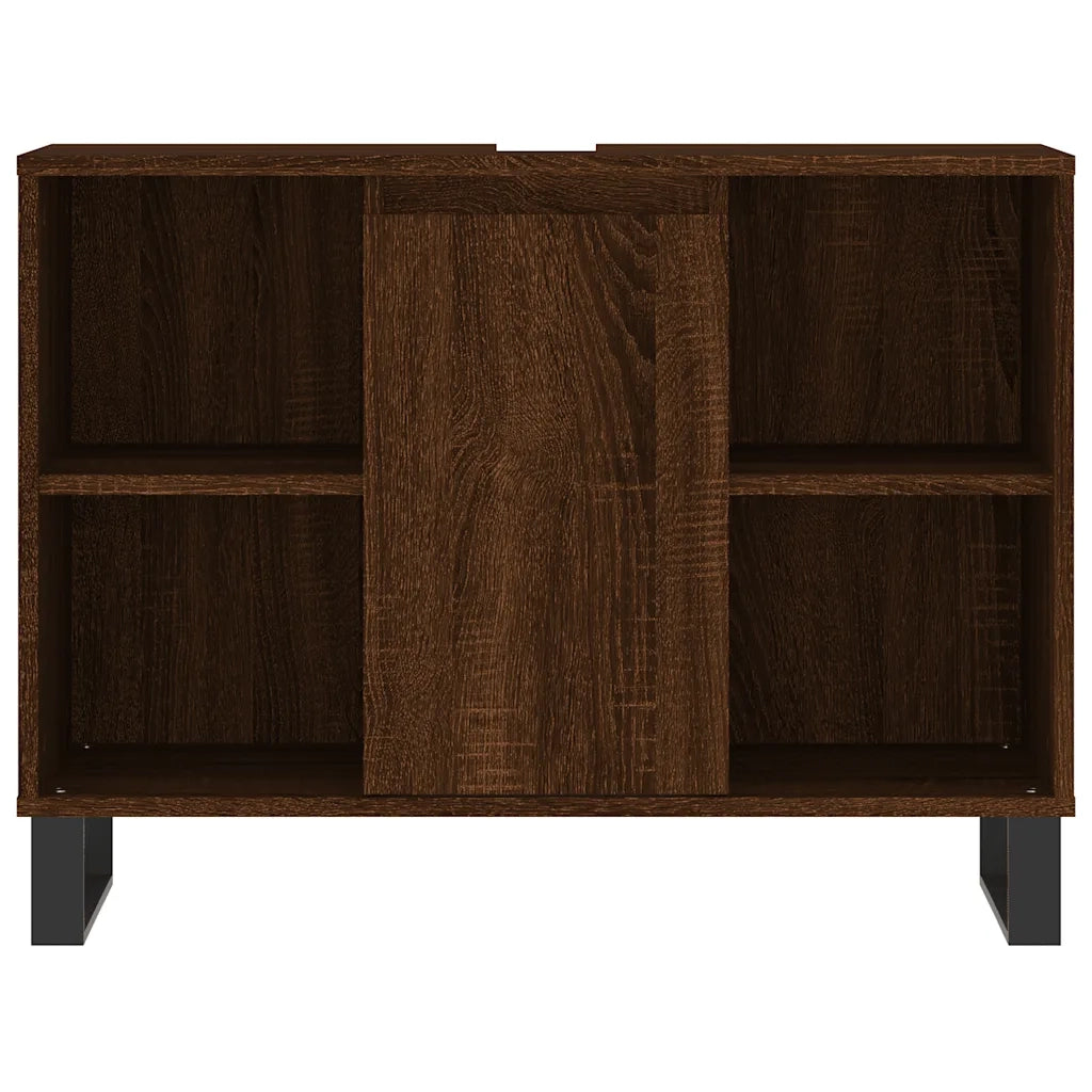 Armadietto Bagno Rovere Marrone 80x33x60cm in Legno Multistrato 831643