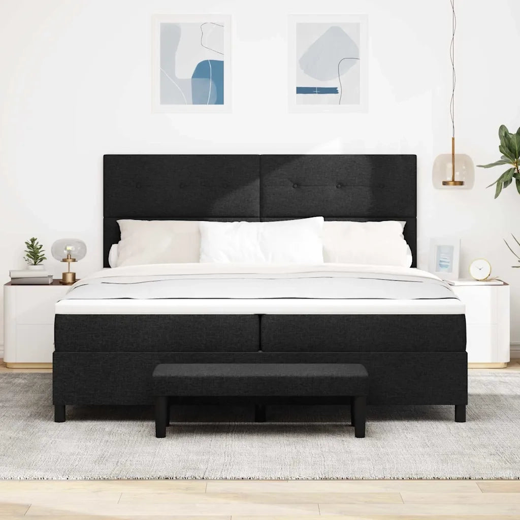 Letto a molle con materasso Nero 200 x 200 cm Tessuto 3344095