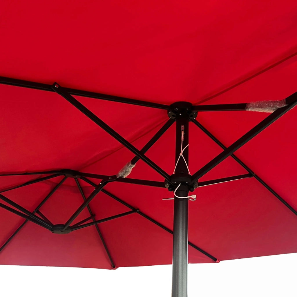 Ombrellone doppio da giardino TILIA rosso peso 12,3 kg dimensioni 460x270x245 cm