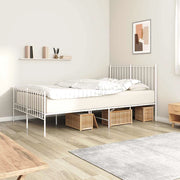 Giroletto con Testiera e Pediera Metallo Bianco 120x190 cmcod mxl 105705