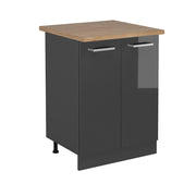 Mobiletto base cucina R-Line Antracite lucido/Antracite 60 cm, PL Rovere Vicco