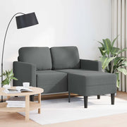 Divano a 2 posti con chaise longue a L-Sofa 2 Posti grigio scuro 125 cm in tessuto