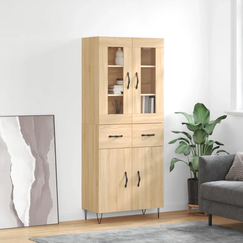 Credenza Rovere Sonoma 69,5x34x180 cm in Legno Multistrato 3198564