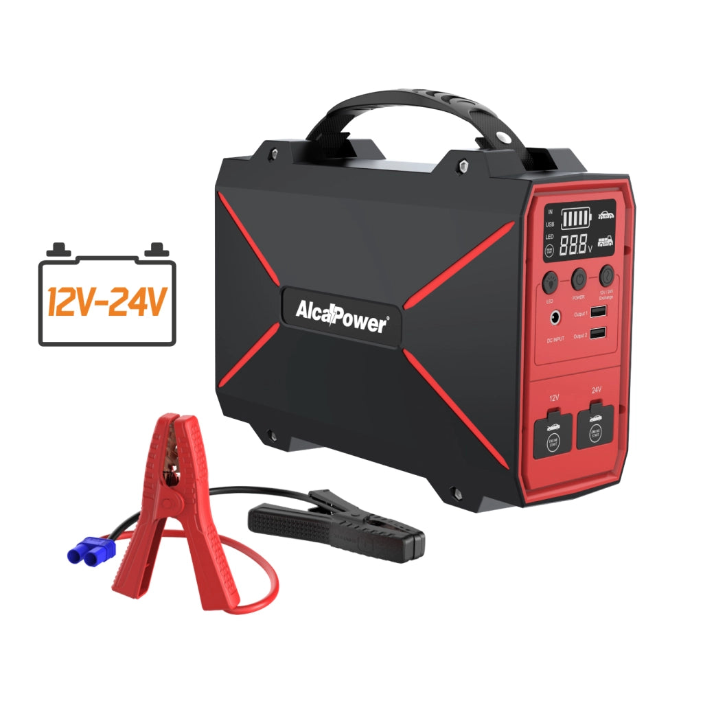 Alcapower Avviatore d'emergenza Professionale 12-24V 4000A con Power Bank 42000mAh e Torcia LED Integrata per Veicoli Pesanti e Leggeri